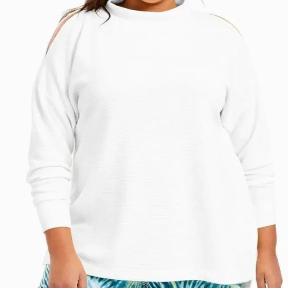 Ideology Plus Fitness Long Sleeve Partial Open Shoulder & Arm Size 1X